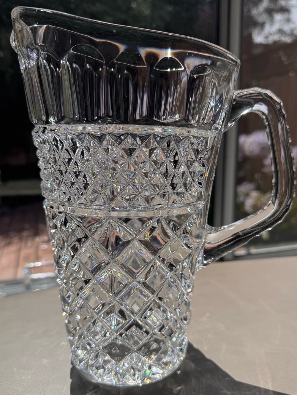 Marquis by Waterford Markham Crystal Pitcher 48 Oz Diamond Cut 9.1” Heavy